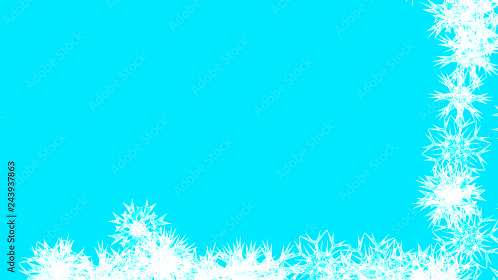 Fototapeta premium Abstract background with a variety of colorful snowflakes. Big and small.