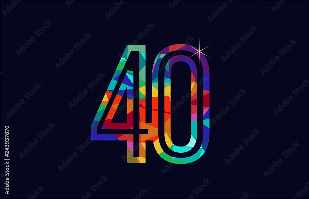 rainbow colored number 40 logo company icon design rainbow colored number 40 logo company icon design