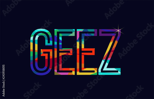 geez word typography design in rainbow colors logo