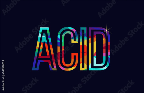 acid word typography design in rainbow colors logo