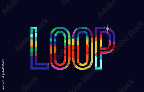 loop word typography design in rainbow colors logo
