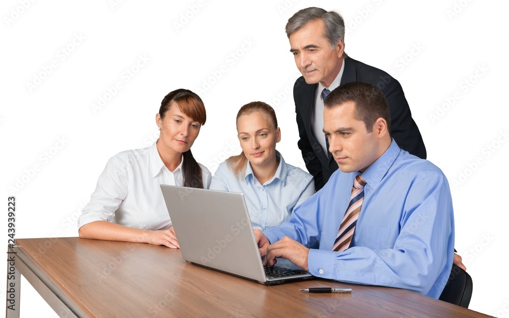 Portrait of Businesspeople Working with Laptop Portrait of Businesspeople Working with Laptop