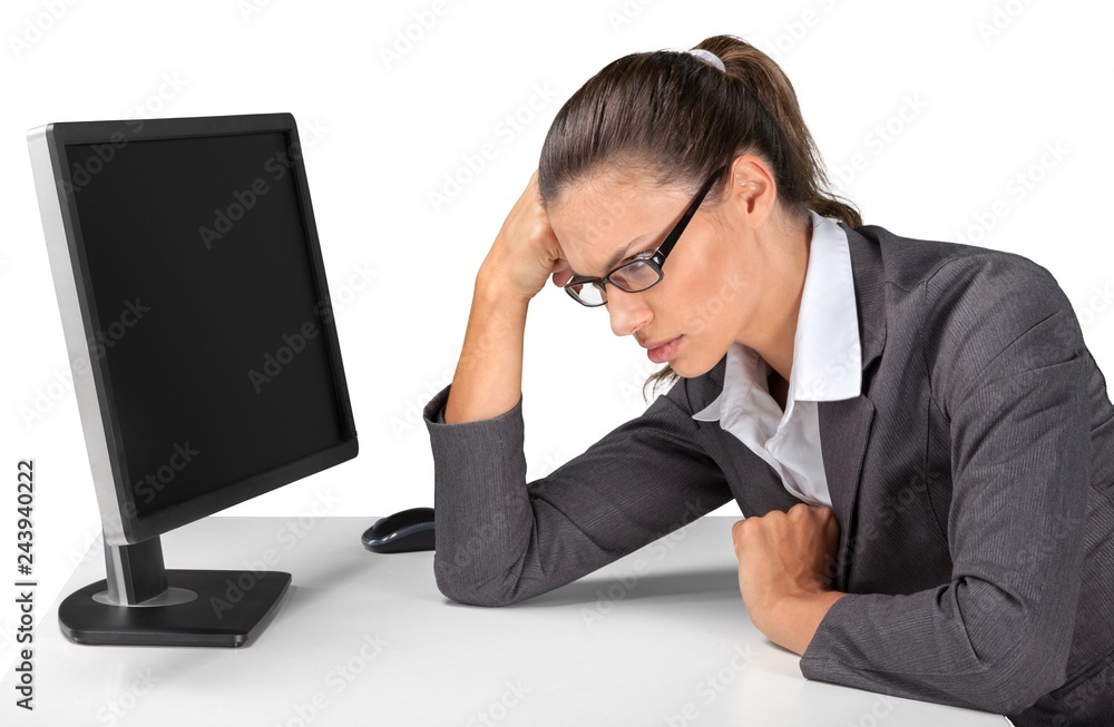 Portrait of a Worried / Unhappy Businesswoman Portrait of a Worried / Unhappy Businesswoman