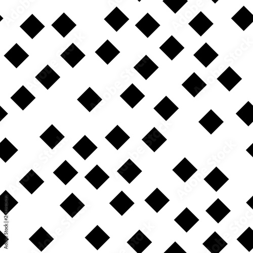 Seamless abstract geometric pattern of black squares in random order. Simple flat vector illustration.