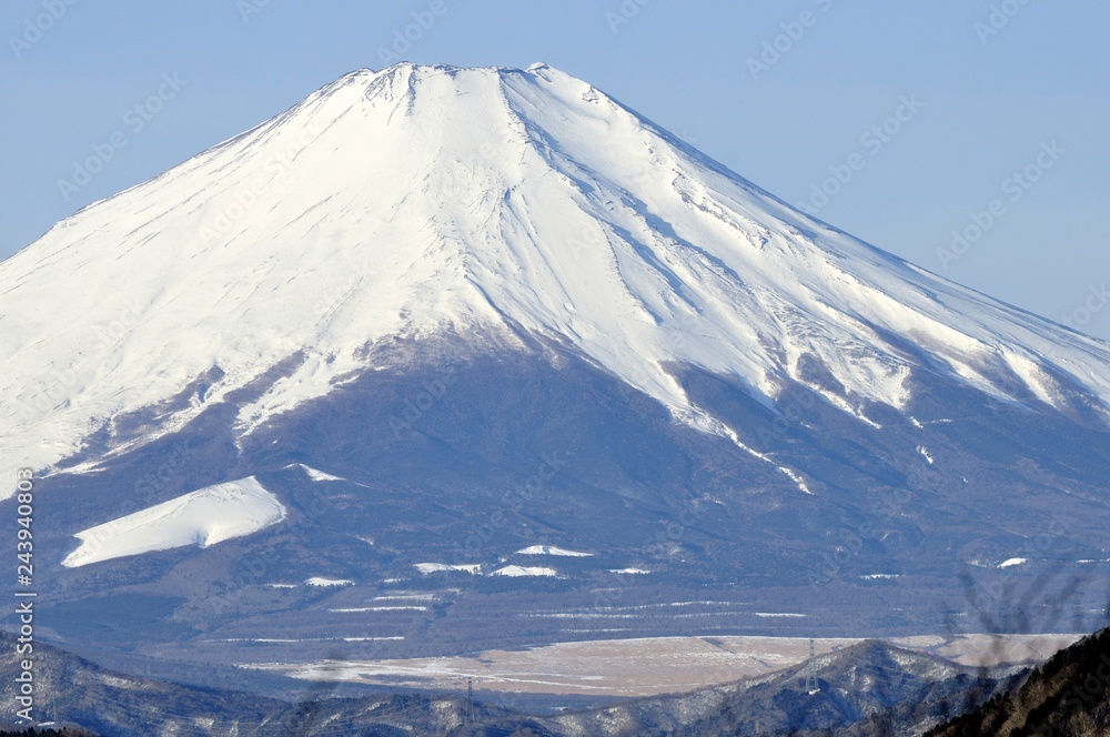 厳冬期の富士山