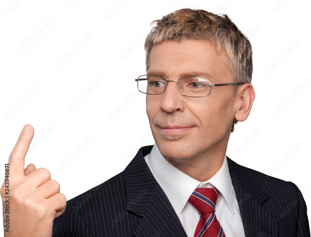 Businessman with a finger in the air Businessman with a finger in the air