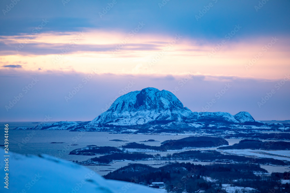 Holes in the mountain,Torghatten mountain in Brønnøy municipality, Nordland county