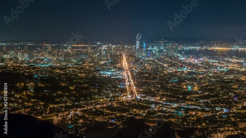 Wallpaper Mural Timelapse Overview of Downtown San Francisco City Lights Torontodigital.ca