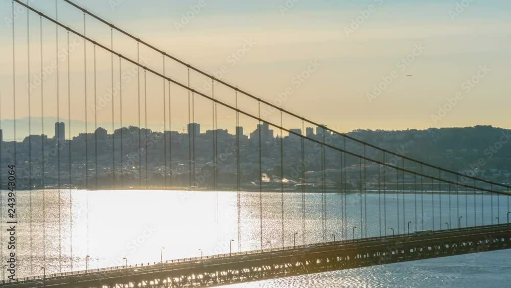 Timelapse of Morning Sun over Golden Gate Bridge in San Francisco -Zoom Out- Timelapse of Morning Sun over Golden Gate Bridge in San Francisco -Zoom Out-