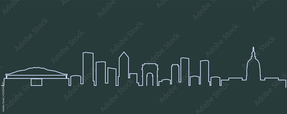 Fototapeta premium Atlanta Single Line Skyline