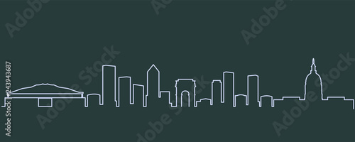 Atlanta Single Line Skyline