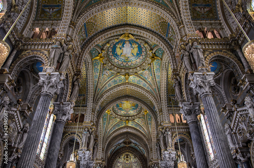 Basilique Notre Dame de Fourvière, Lyon, France.