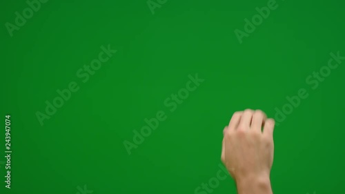 Set of 8 different full hand swipe gestures fast and slow on greenscreen photo