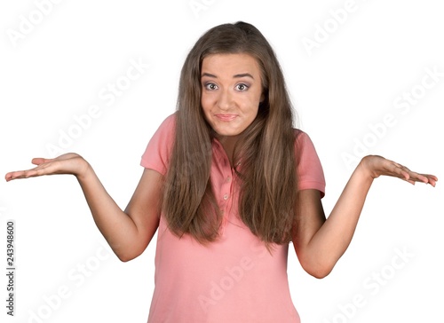 Portrait of a Woman Shrugging