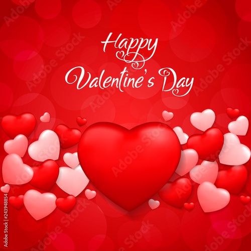 Valentines day background with red heart pattern. Vector illustration. Posters, brochure, invitation, wallpaper, flyers, banners.