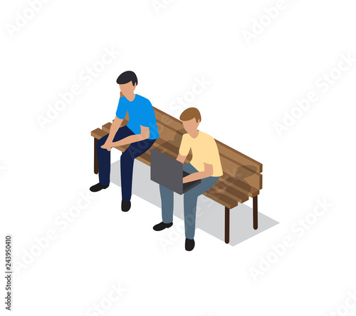 People sitting on a bench