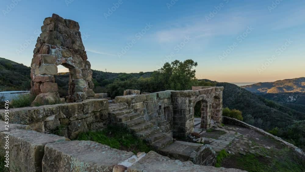Timelapse of Historic Ruin at Dawn -Tilt Down- Timelapse of Historic Ruin at Dawn -Tilt Down-