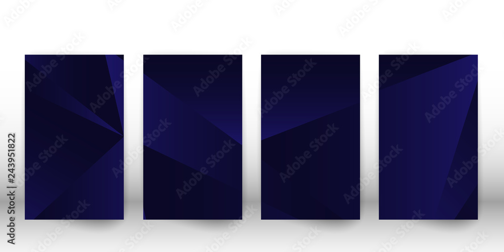 Abstract polygonal pattern. Dark cover design with geometric shapes. Polygon cover template. Vector illustration.
