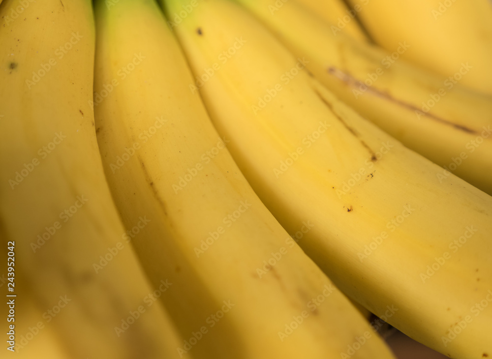 Banana in skin close up