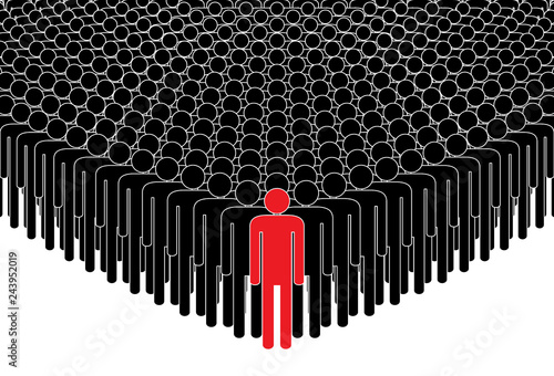 Leader and crowd.