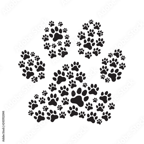 Paw print filled with paw prints.