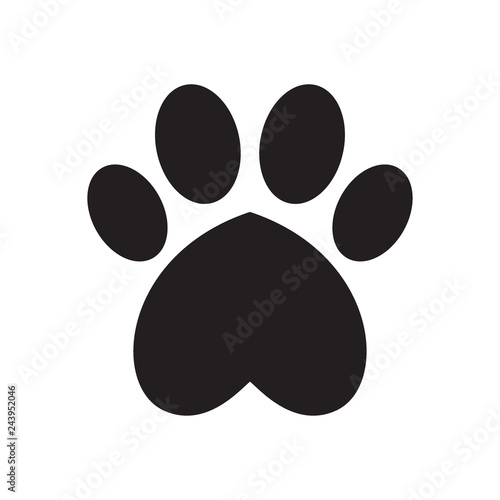 Animal's (dog's) paw print with heart.