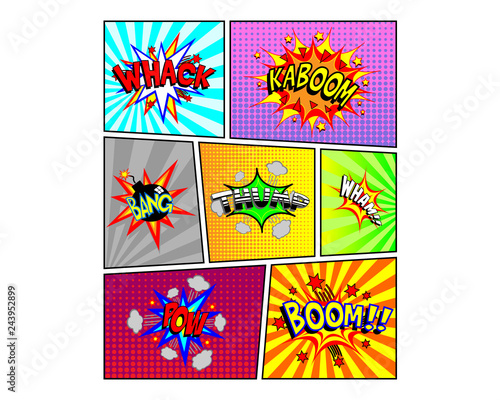 Cartoon Comic Explosions Page
