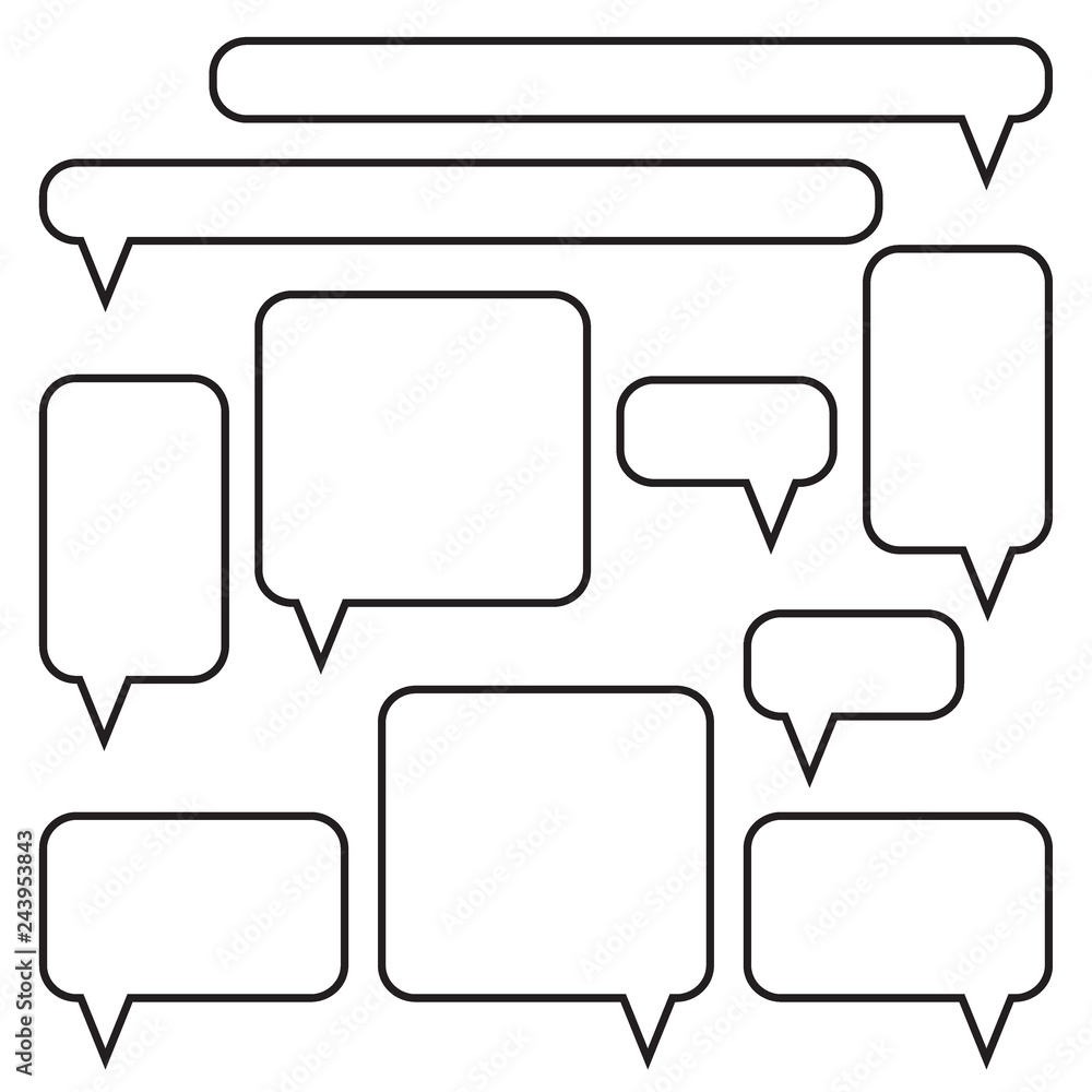 Set of speech bubbles. Set of speech bubbles.