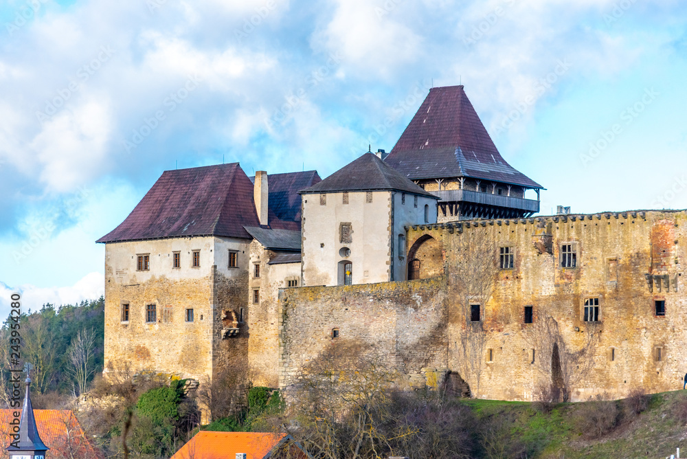 Lipnice nad Sazavou. Gothic style medieval castle, Czech Republic.