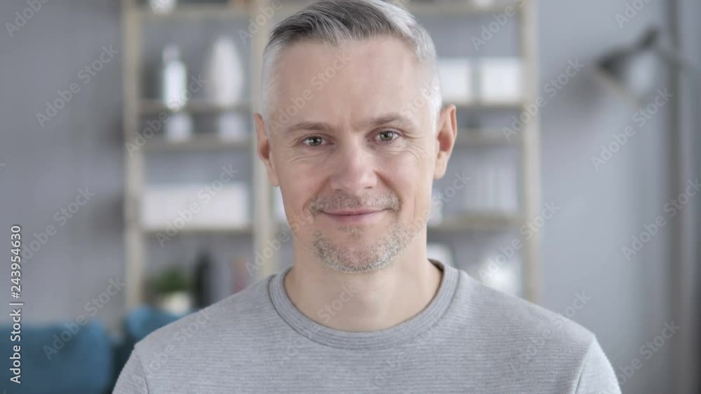Portrait of Smiling Gray Hair Man Looking at Camera Portrait of Smiling Gray Hair Man Looking at Camera
