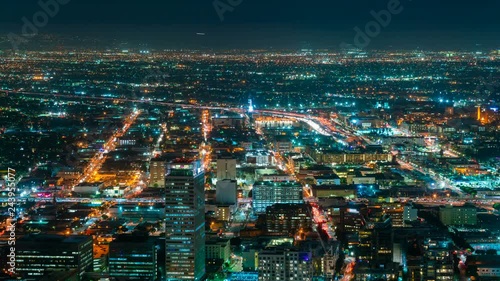 Wallpaper Mural Timelapse of Urban Traffic at Night in Downtown LA  Torontodigital.ca
