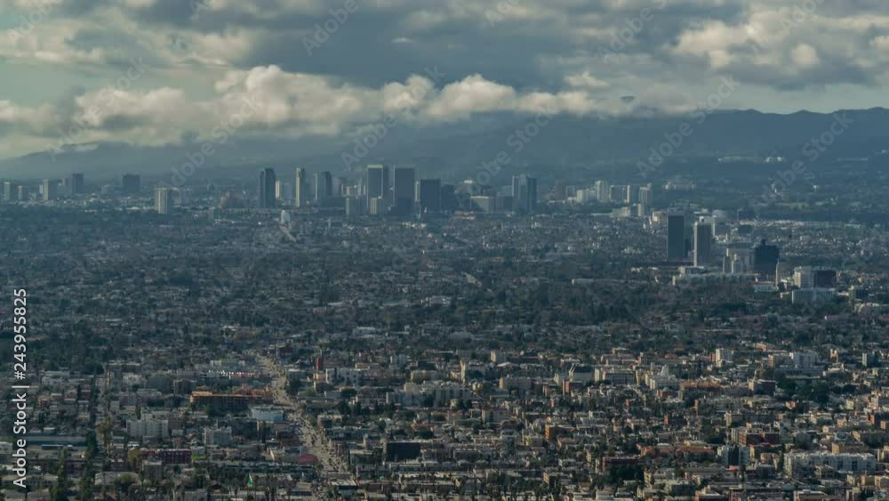 Timelapse Telephoto Shot of Century City Skyline in LA Timelapse Telephoto Shot of Century City Skyline in LA