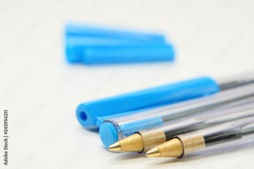 Cutout of ball point pens on white background Cutout of ball point pens on white background