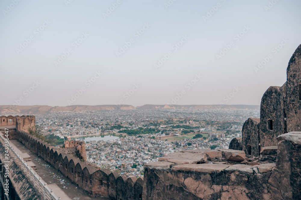 Aerial shot of Jaipur as seen from nahargarh fort India