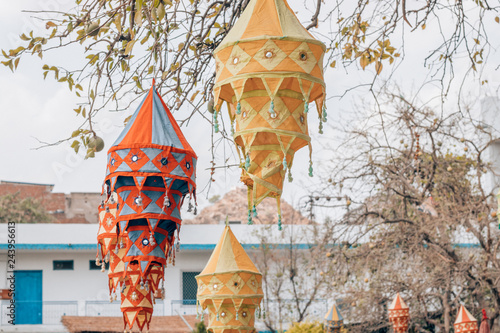 colorful lampions in india photo