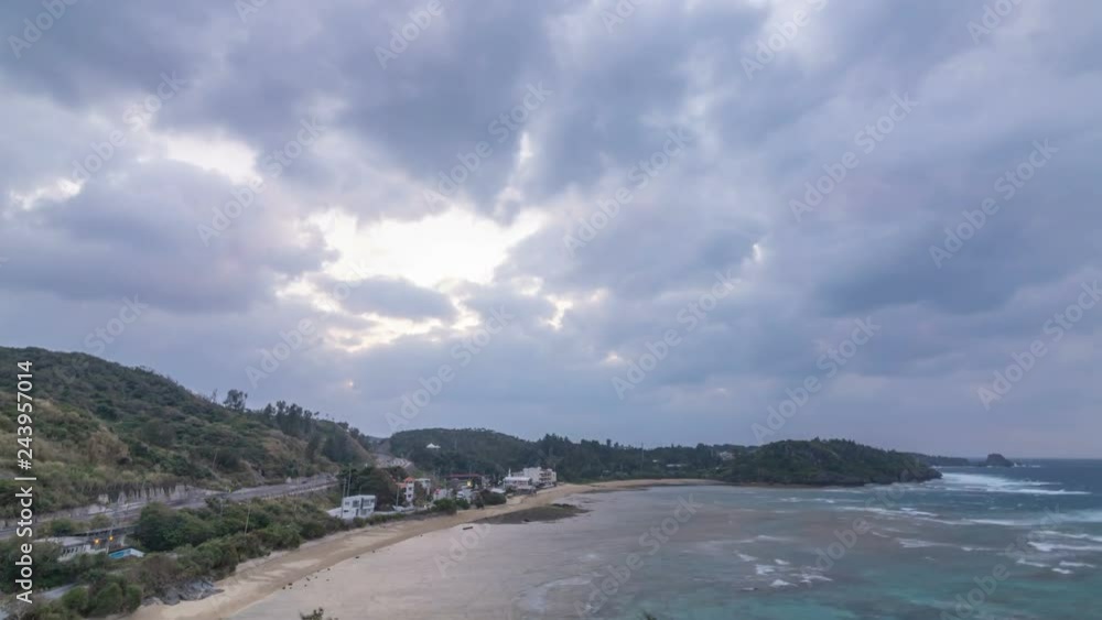 Timelapse Overview of Evening Sky at Exotic Coastline in Okinawa -Zoom In- Timelapse Overview of Evening Sky at Exotic Coastline in Okinawa -Zoom In-
