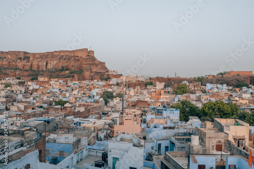Mehrangarh Fort with the blue city of Jodhpur, Rajasthan, India in the front © SmallWorldProduction