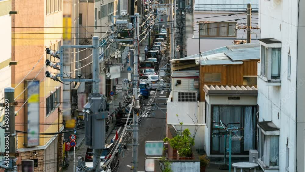Timelapse of Narrow Street in Yokohama -Pan Left- Timelapse of Narrow Street in Yokohama -Pan Left-