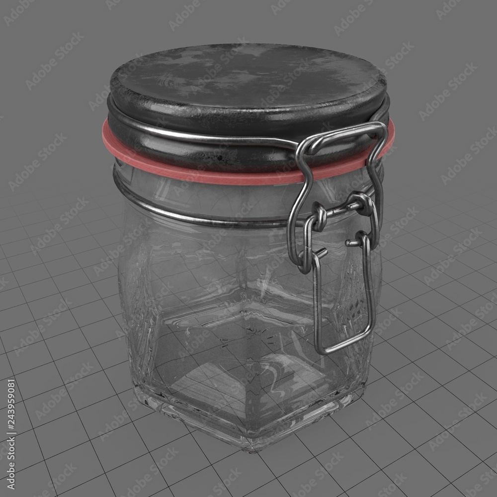 Small hexagon lock jar Stock 3D asset | Adobe Stock