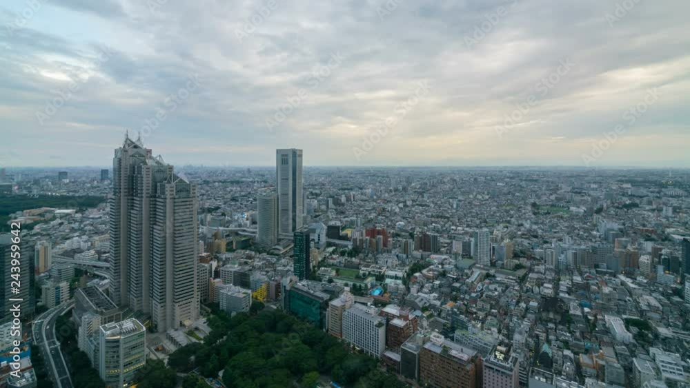 Timelapse Overview of Tokyo Cityscape in the Evening Timelapse Overview of Tokyo Cityscape in the Evening