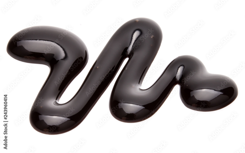 Chocolate syrup drop isolated on white background Chocolate syrup drop isolated on white background