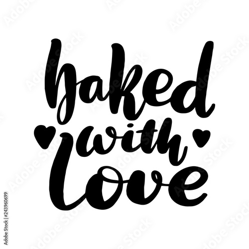 Baked with love lettering greeting