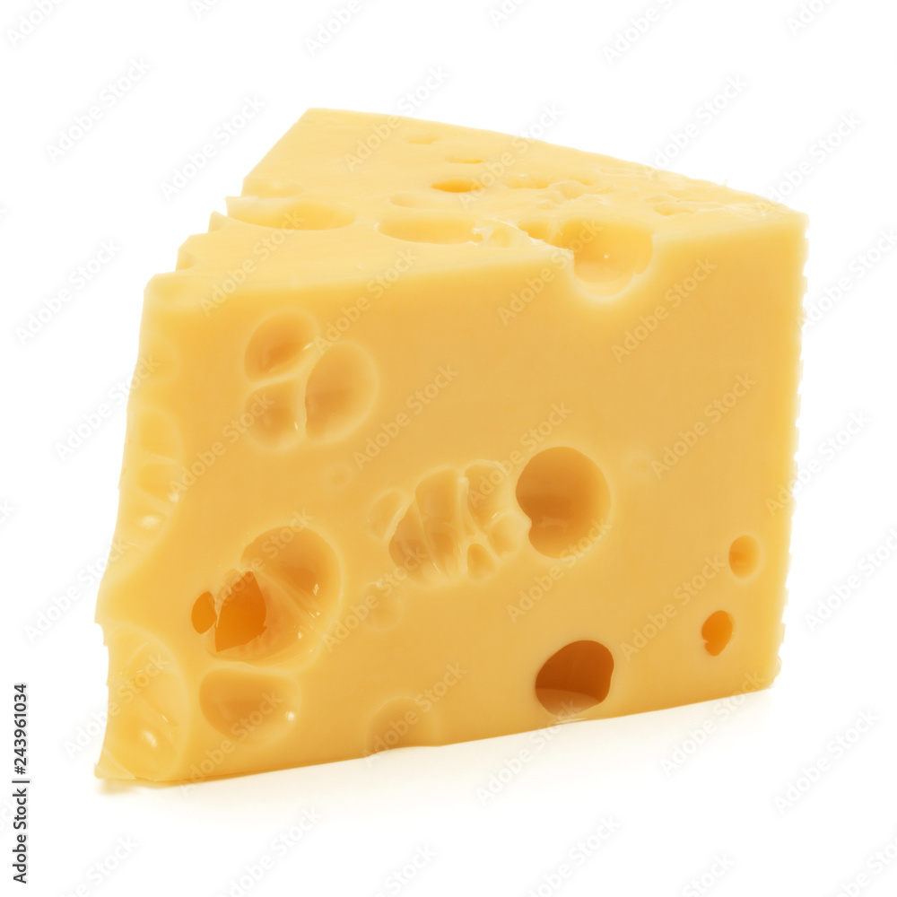Cheese block isolated on white background cutout Cheese block isolated on white background cutout