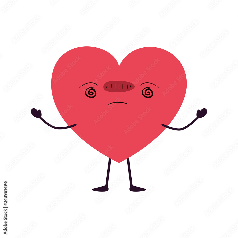 heart love kawaii character heart love kawaii character