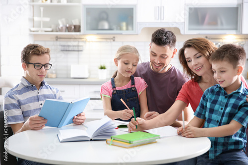 Children with parents doing...