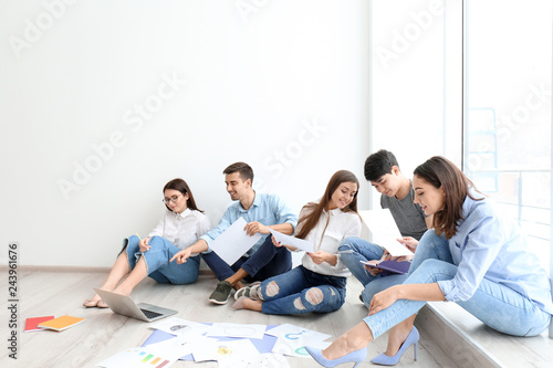 Young team working with mar...