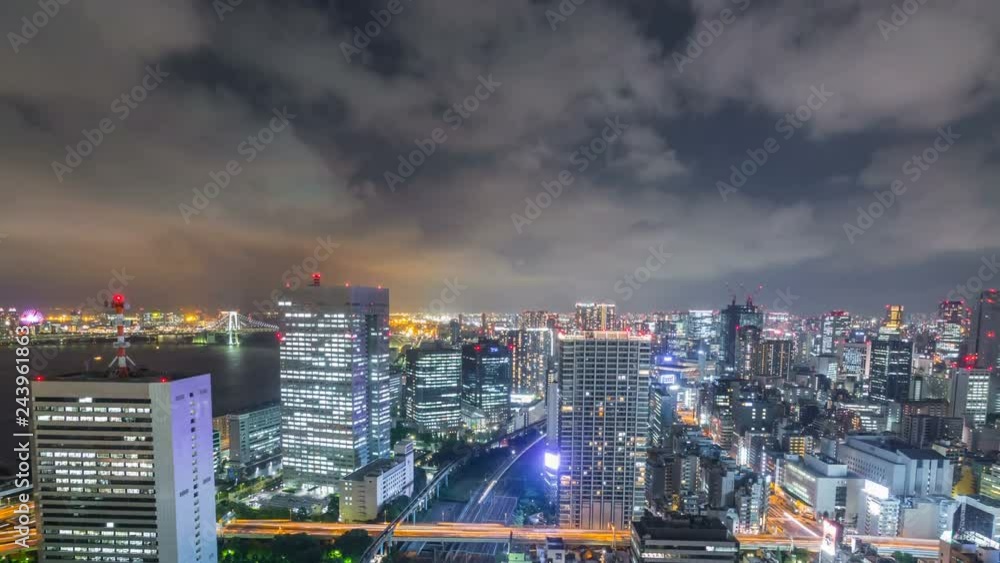 Timelapse of Metropolitan Transit City Lights in Tokyo -Tilt Down- Timelapse of Metropolitan Transit City Lights in Tokyo -Tilt Down-