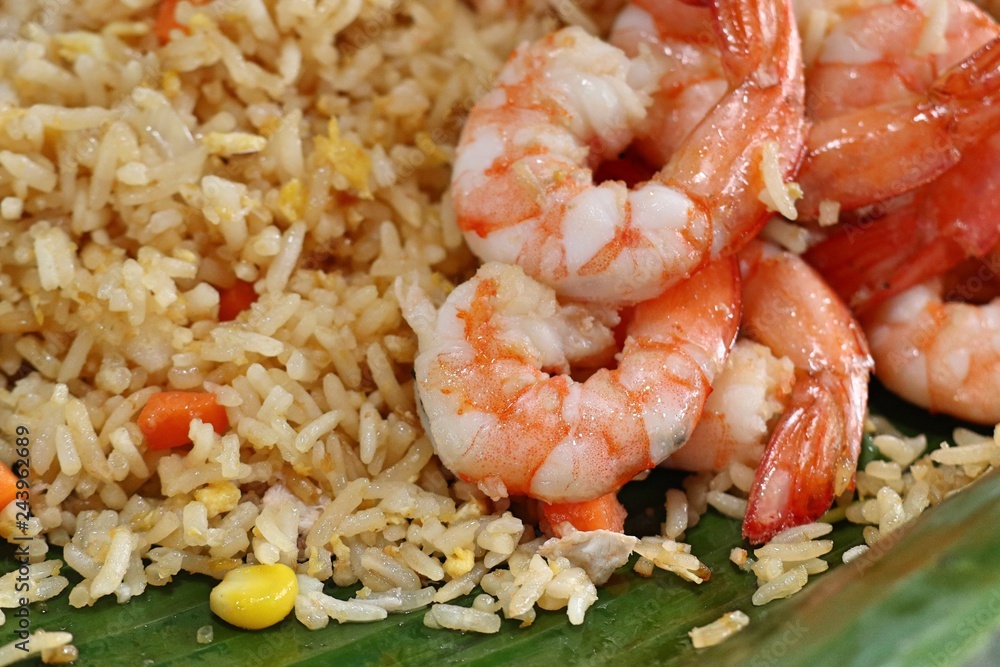 Shrimp fried rice in street food Shrimp fried rice in street food