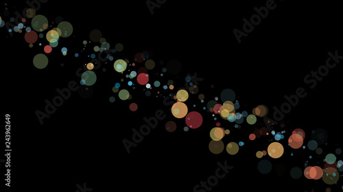 Abstract colorful circles on black background