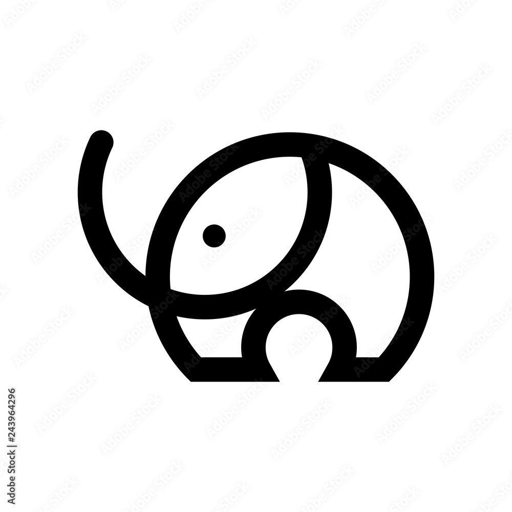 Elephant logo. Funny Icon. Cute mammal symbol. Vector Eps 10. Elephant logo. Funny Icon. Cute mammal symbol. Vector Eps 10.